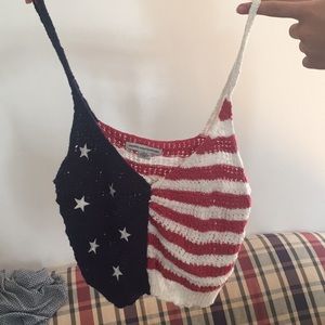 Usa flag knitted shirt